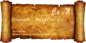Csurgó Milán névjegykártya