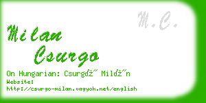 milan csurgo business card